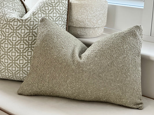 Sage Green boucle cushion