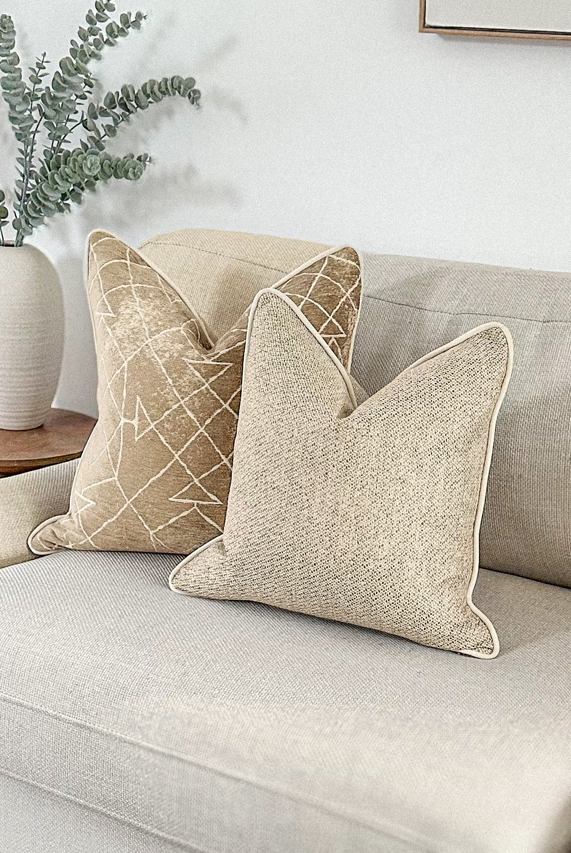 Luxury neutral beige cushion