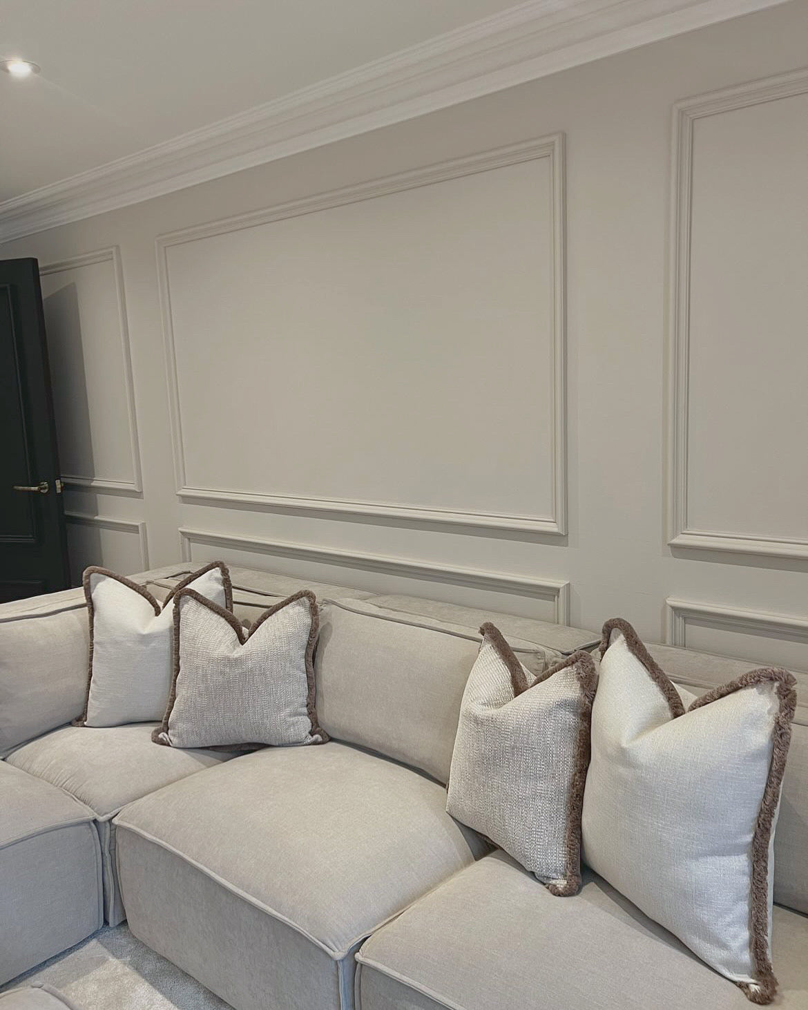 Luxury neutral cushions. Minimalistic decor