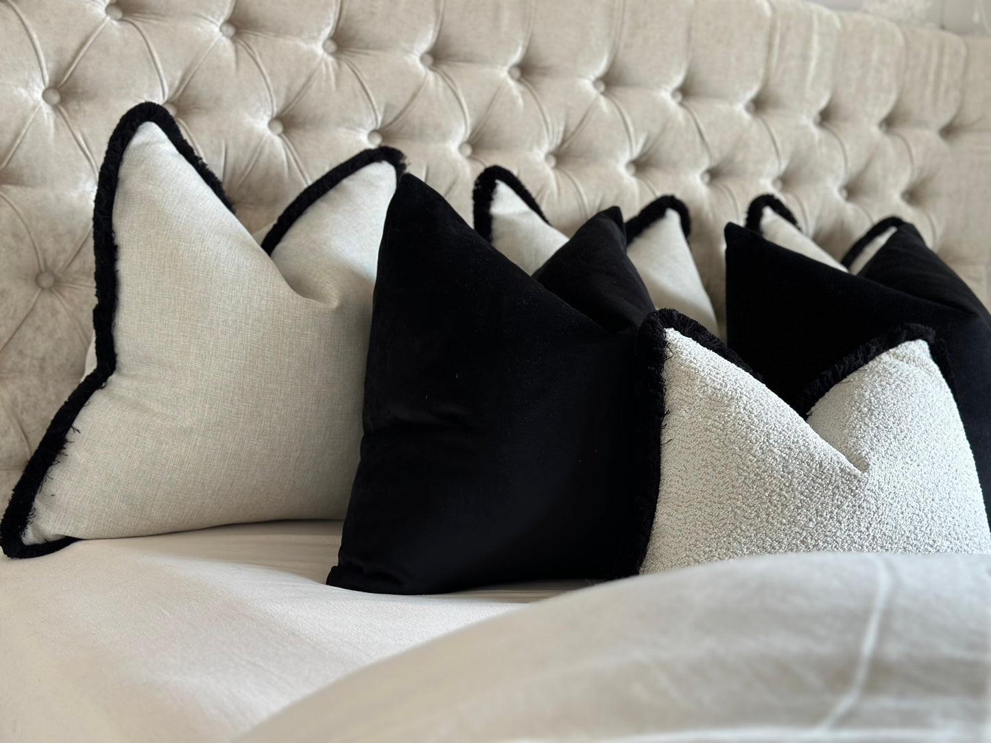 LIBERTY | Black & Natural Cushion Cover Set