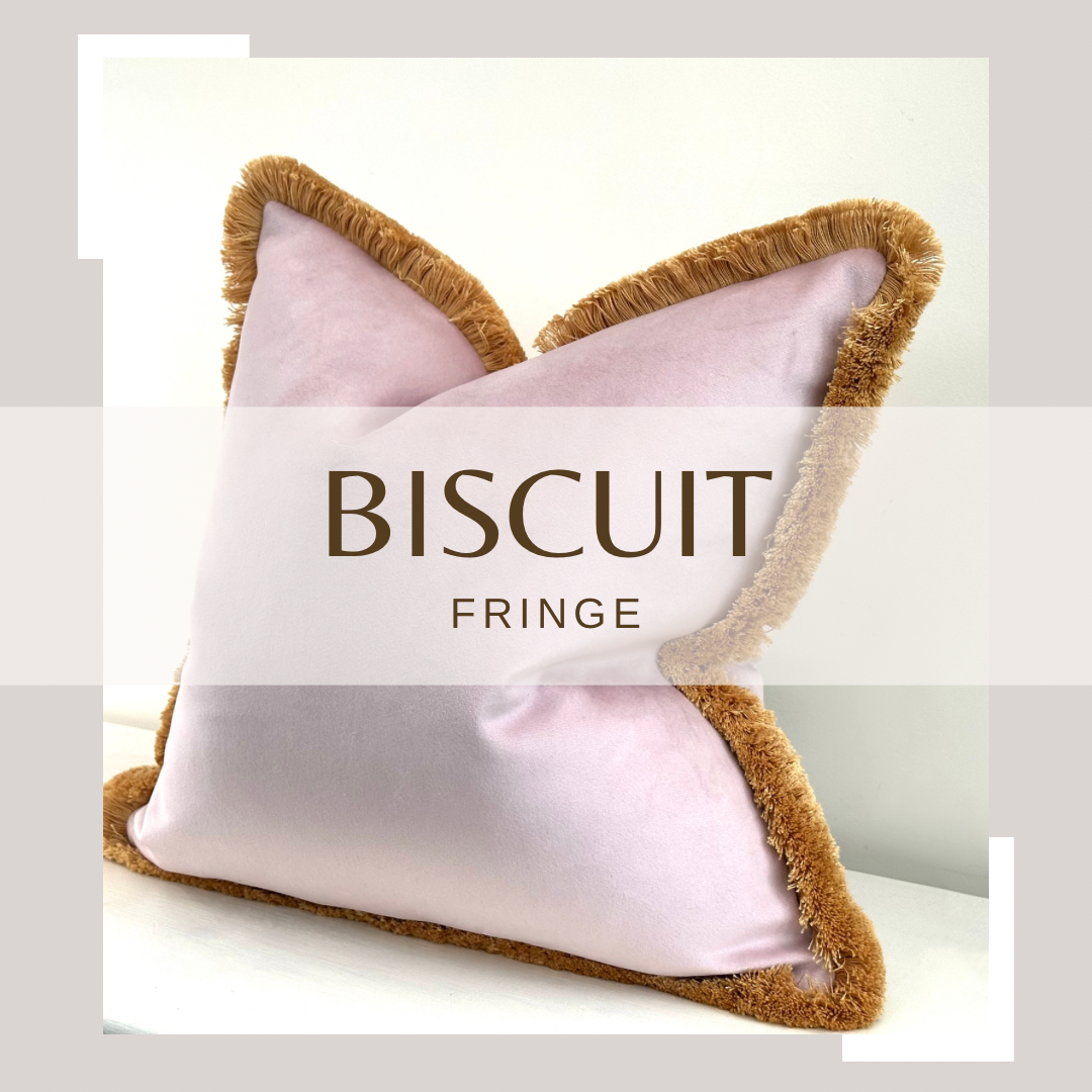 BLUSH VELVET | Fringed Cushion