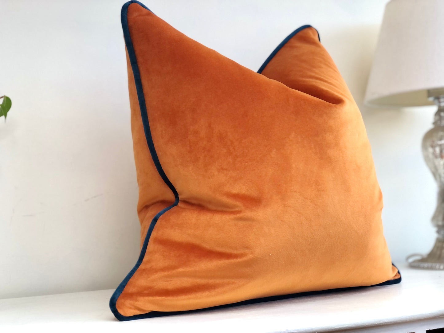 orange and navy cushions