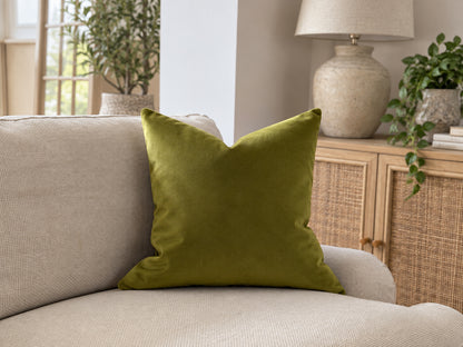 FRESH OLIVE | Green Velvet Cushion