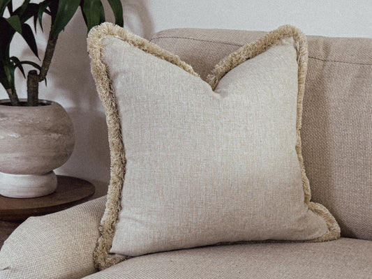 HADLEY | Natural Fringed Cushion