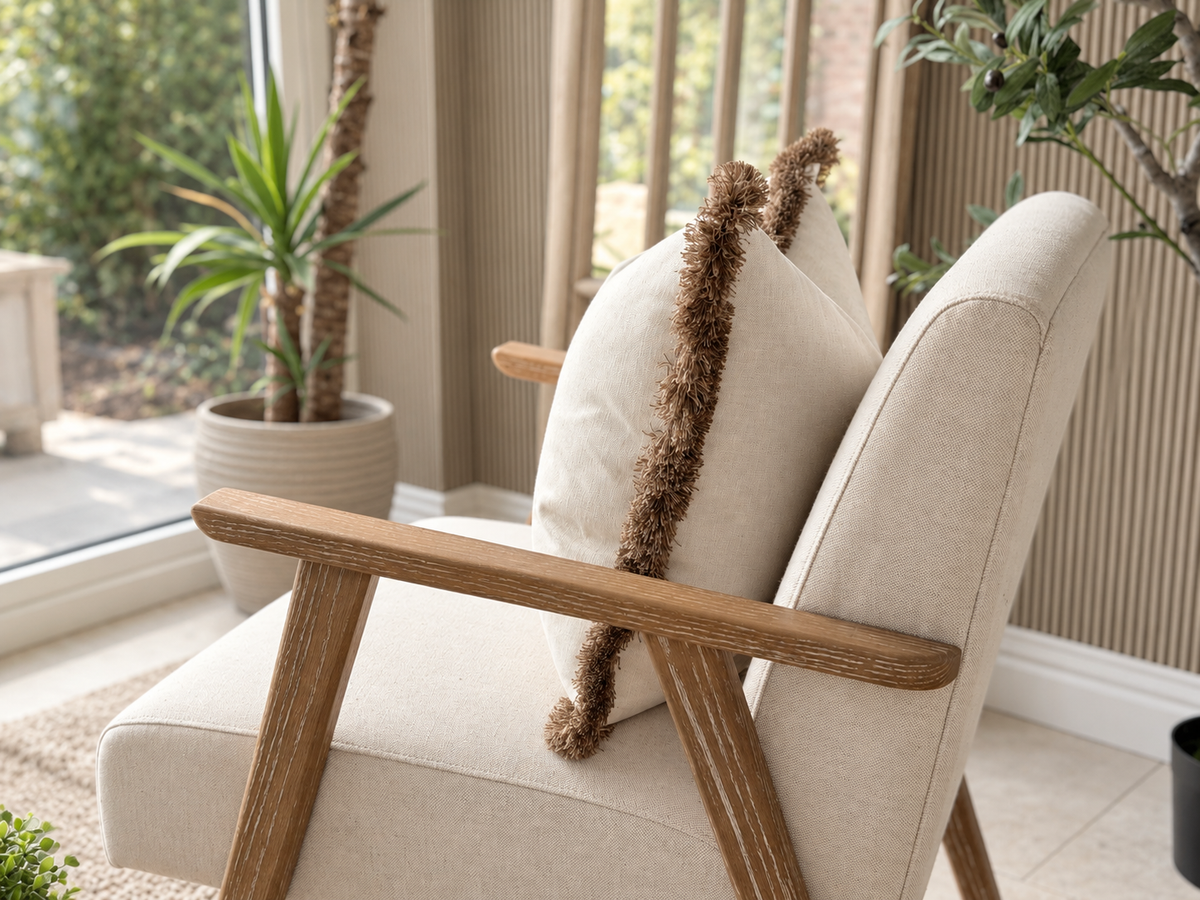 LILY | Light Cream Fringed Cushion