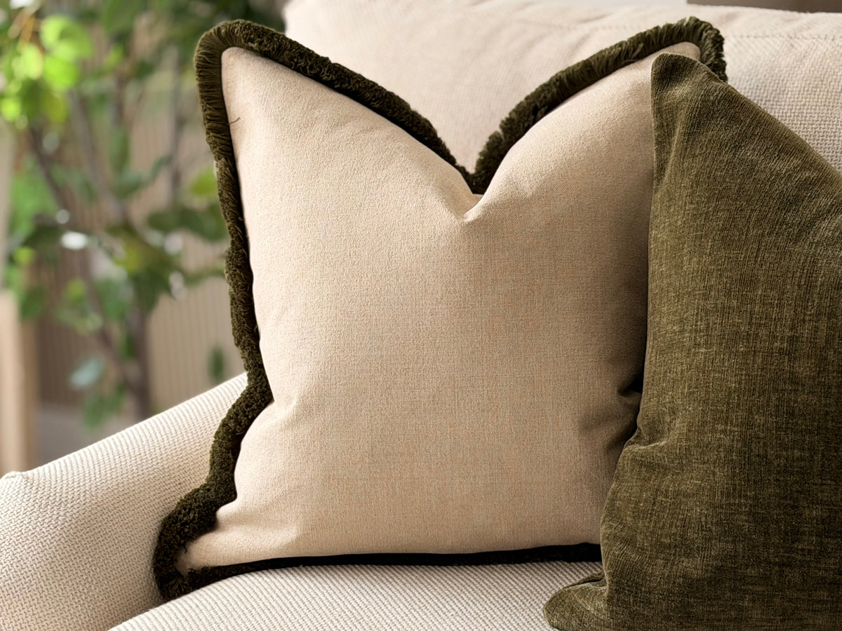 NATURAL STONE | Fringed Cushion