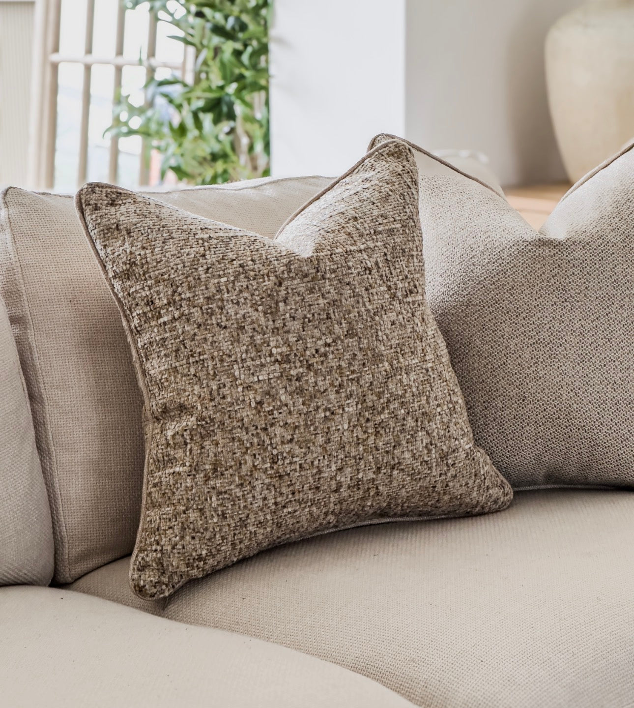 ENCHANTED - WOODLAND | Textured Cushion: Fringed & Piped