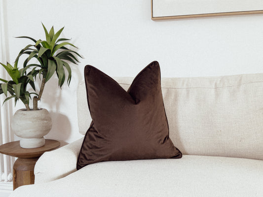 DARK BROWN | Velvet Cushion