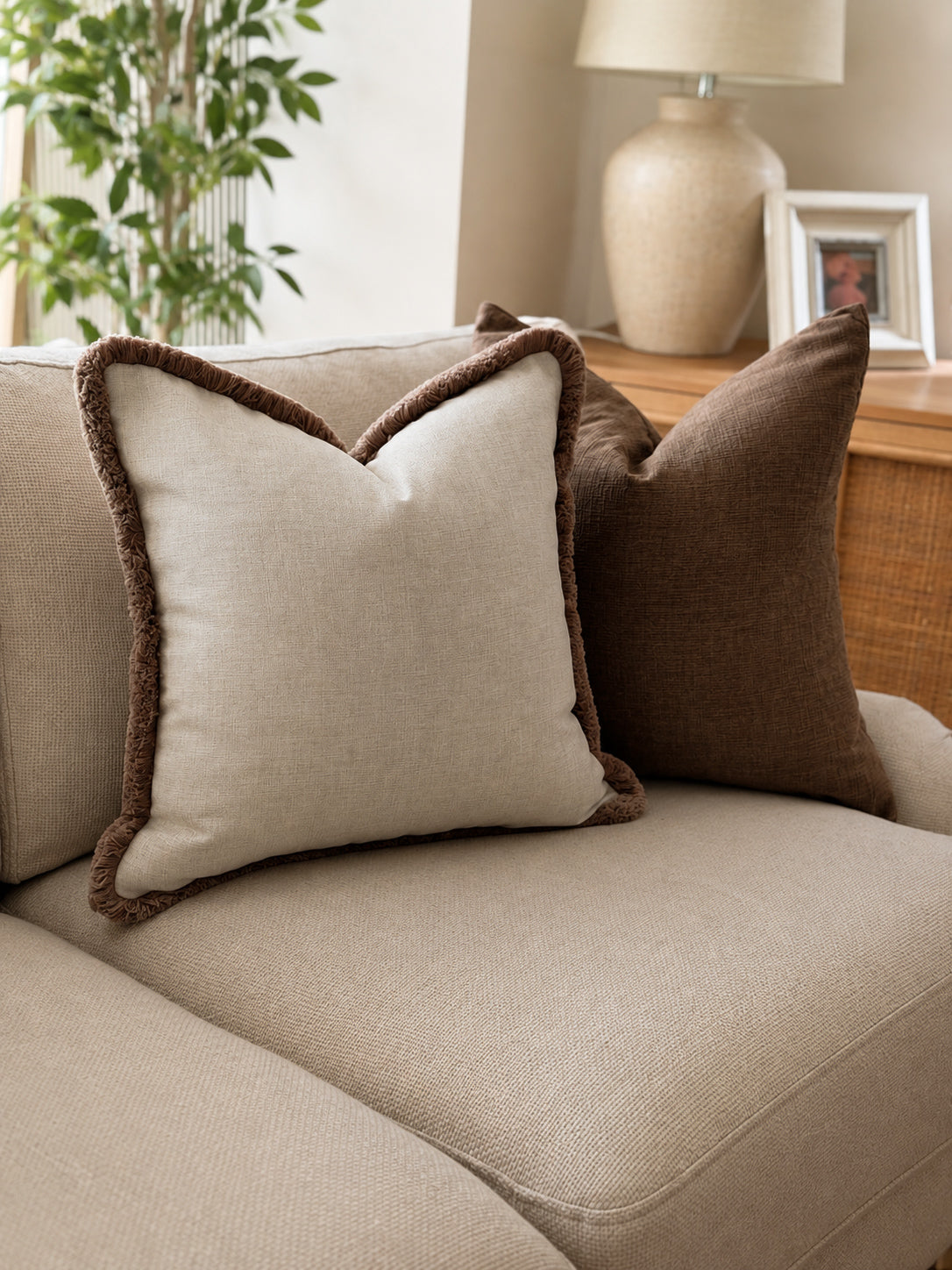 HADLEY | Natural Fringed Cushion