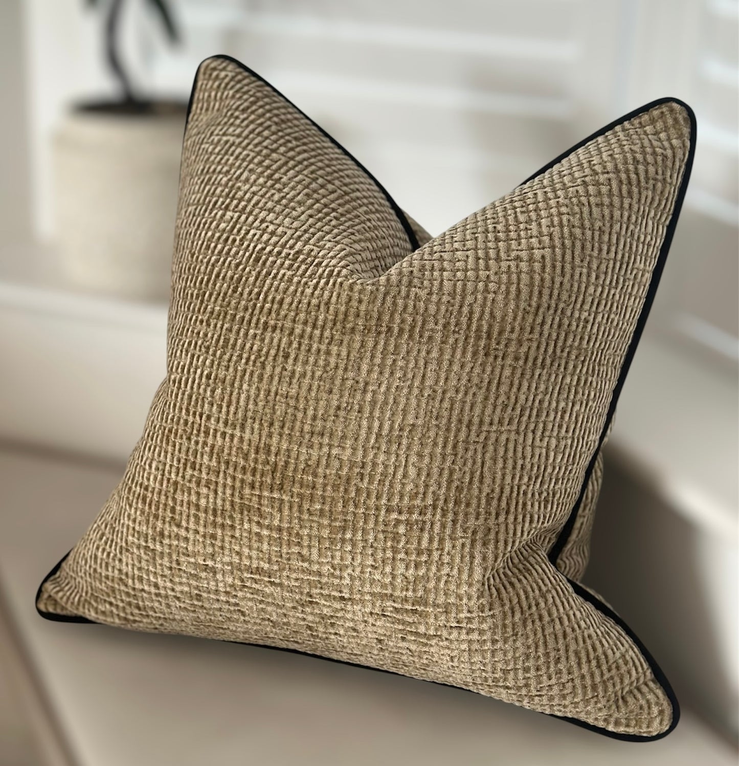 BARLEY | Textured Cushion - Fringed & Piped