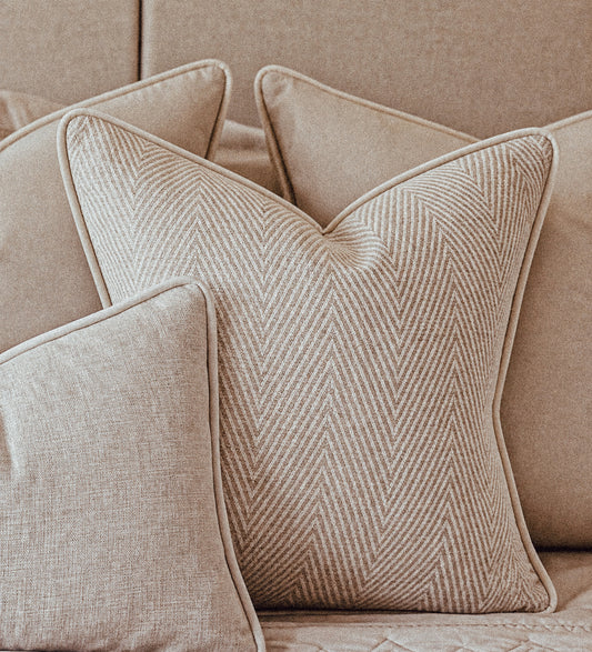 HERRINGBONE NATURAL | Luxury Cushion