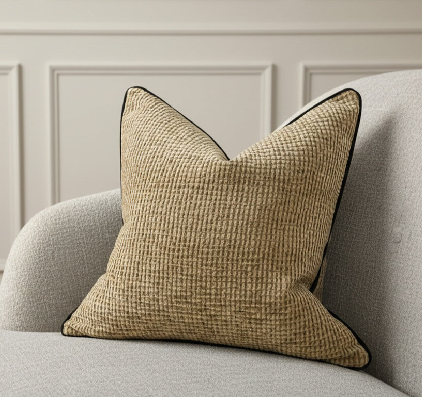 BARLEY | Textured Cushion - Fringed & Piped