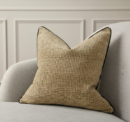 BARLEY | Textured Cushion - Fringed & Piped