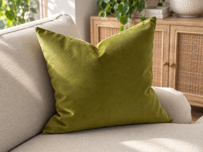 FRESH OLIVE | Green Velvet Cushion