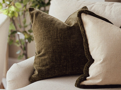 DEEP OLIVE | Green Velvet Cushion