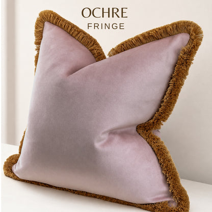 BLUSH VELVET | Fringed Cushion