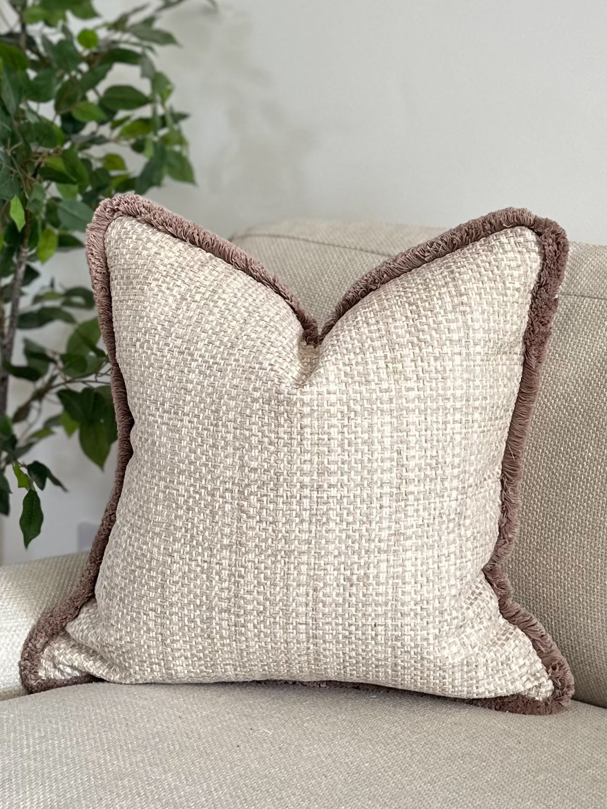 LEXI | Cream Woven Fringed Cushion