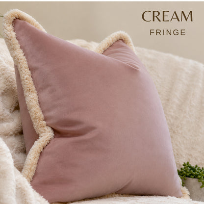 BLUSH VELVET | Fringed Cushion