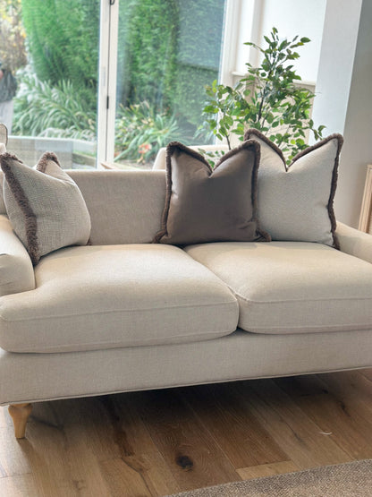 MOLE VELVET | Brown Fringed cushion