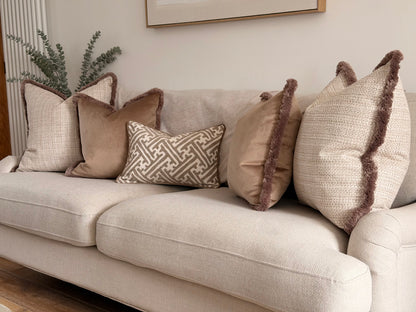 LEXI | Cream Woven Fringed Cushion