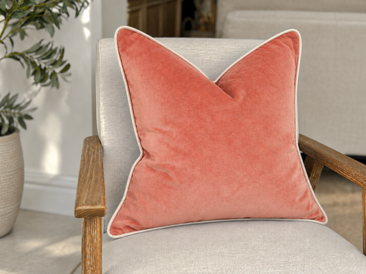Coral Velvet Cushion