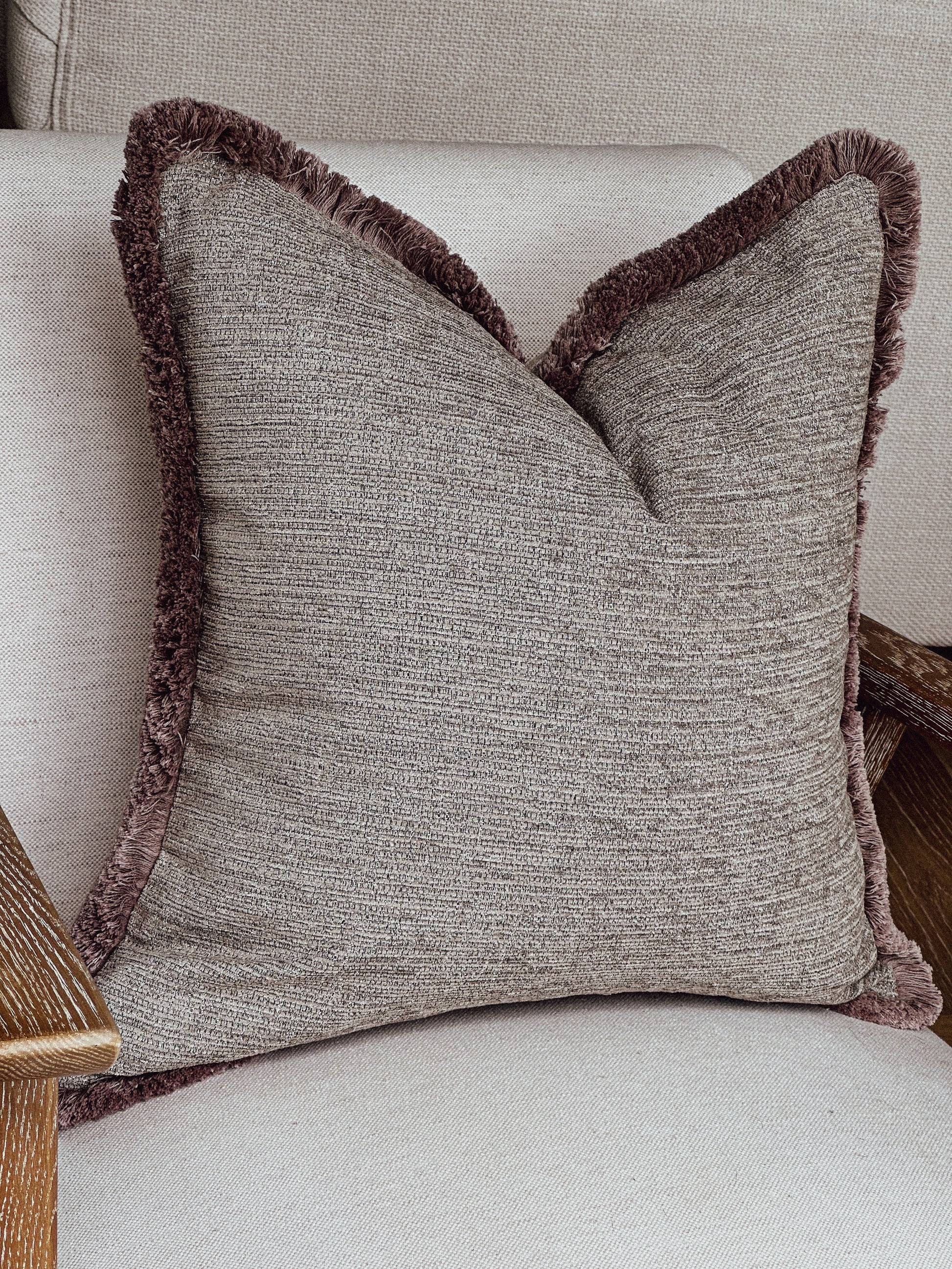 Modern organic style pillow cover.