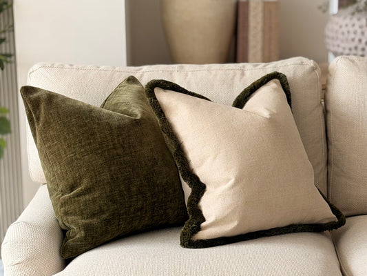 NATURAL STONE | Fringed Cushion