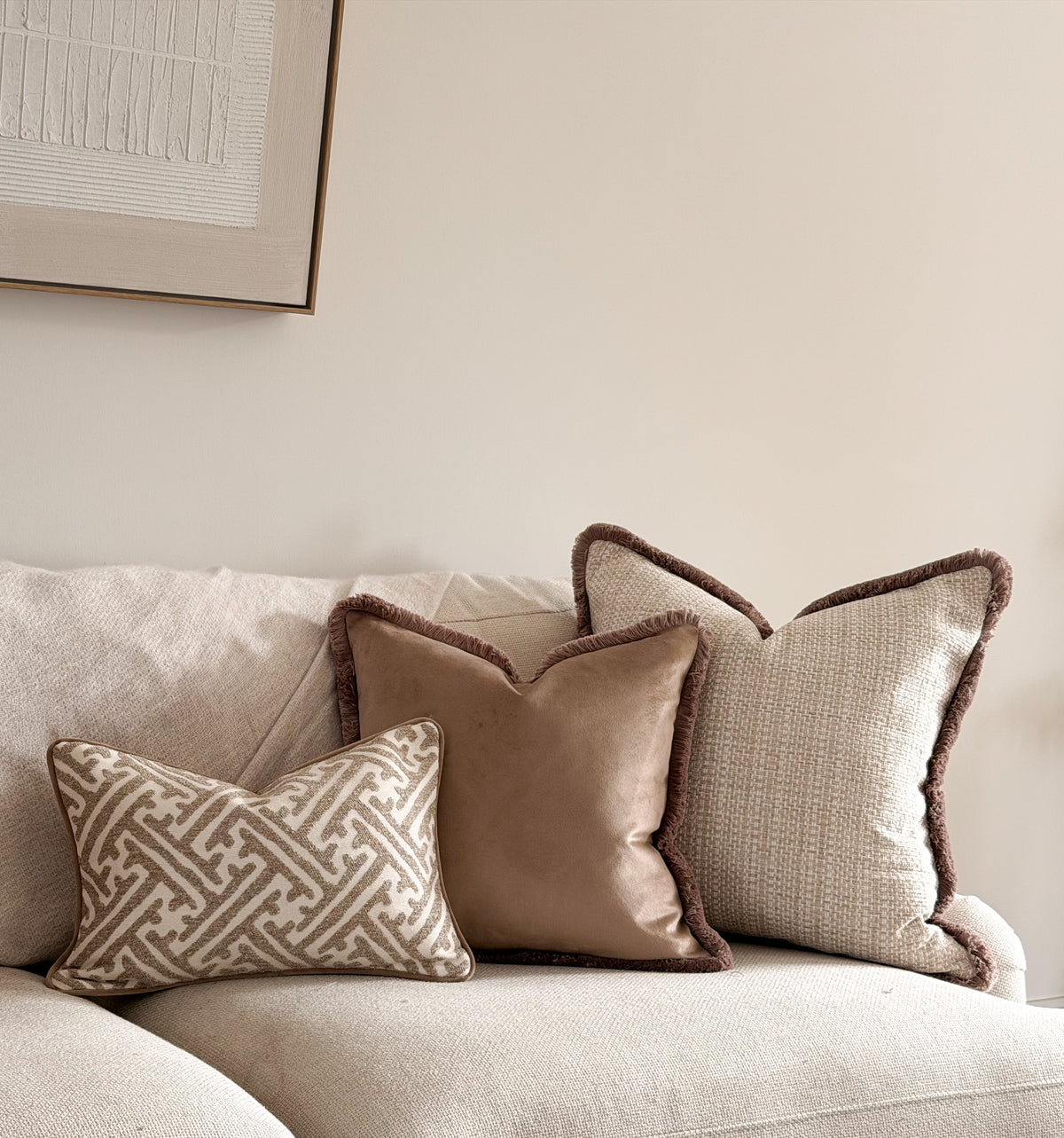 LEXI | Cream Woven Fringed Cushion