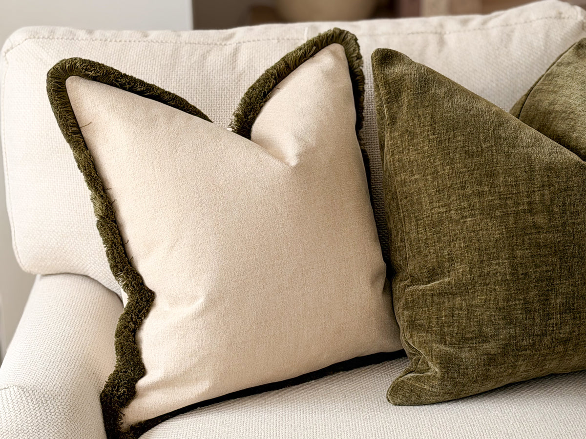 NATURAL STONE | Fringed Cushion