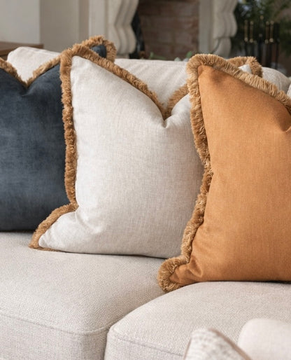 HADLEY | Natural Fringed Cushion