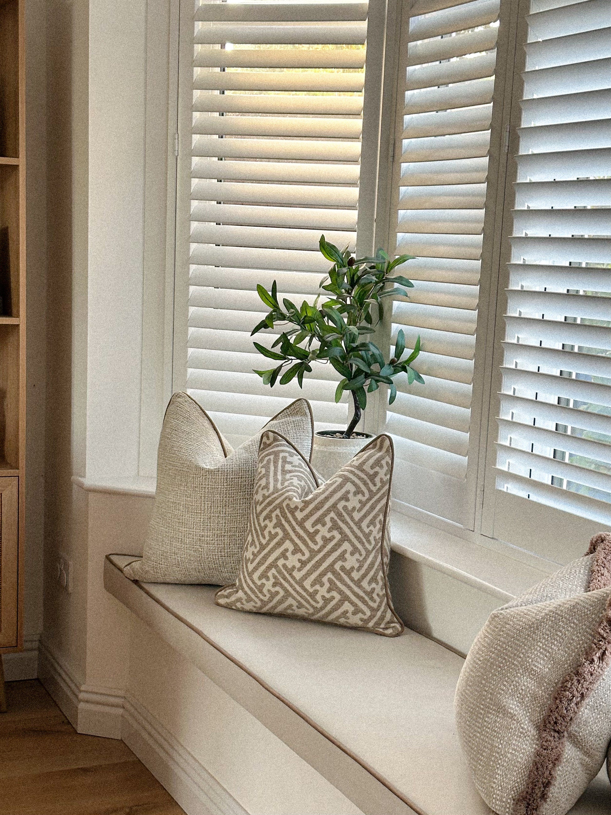 Modern organic neutral scatter cushions.