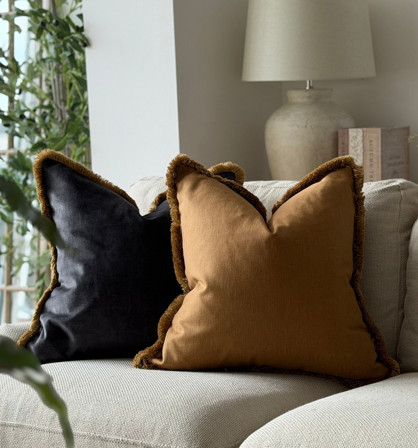 HONEY | Deep Earthy Mustard Fringed Cushion
