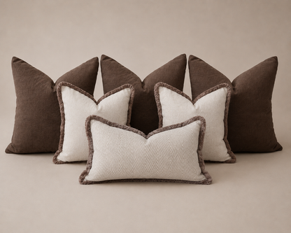 Earthy Brown & Natural Cushion Set