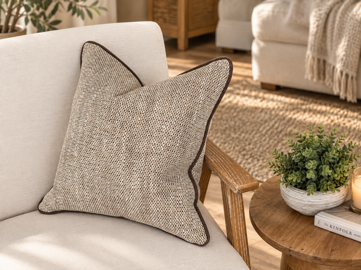 OAKLY BEIGE | Textured Weave Cushion