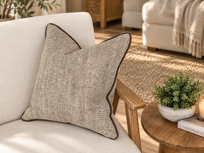 OAKLY BEIGE | Textured Weave Cushion