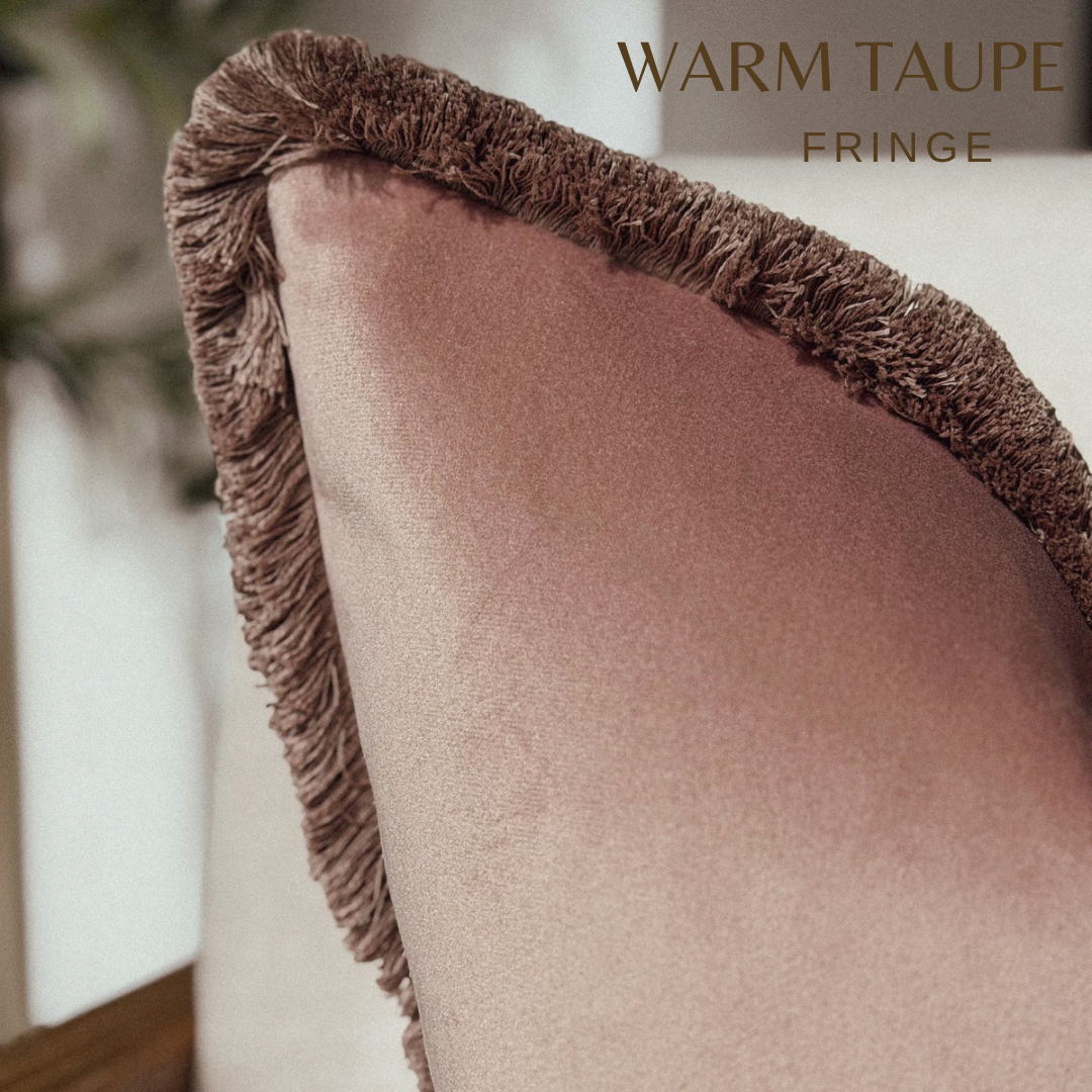 BLUSH VELVET | Fringed Cushion