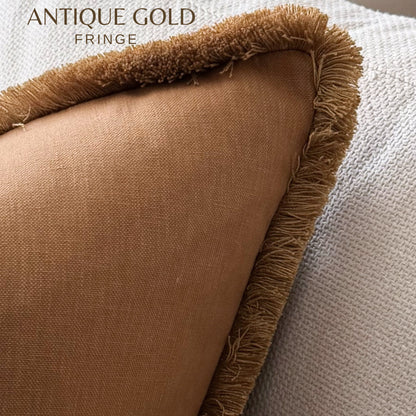 HONEY | Deep Earthy Mustard Fringed Cushion