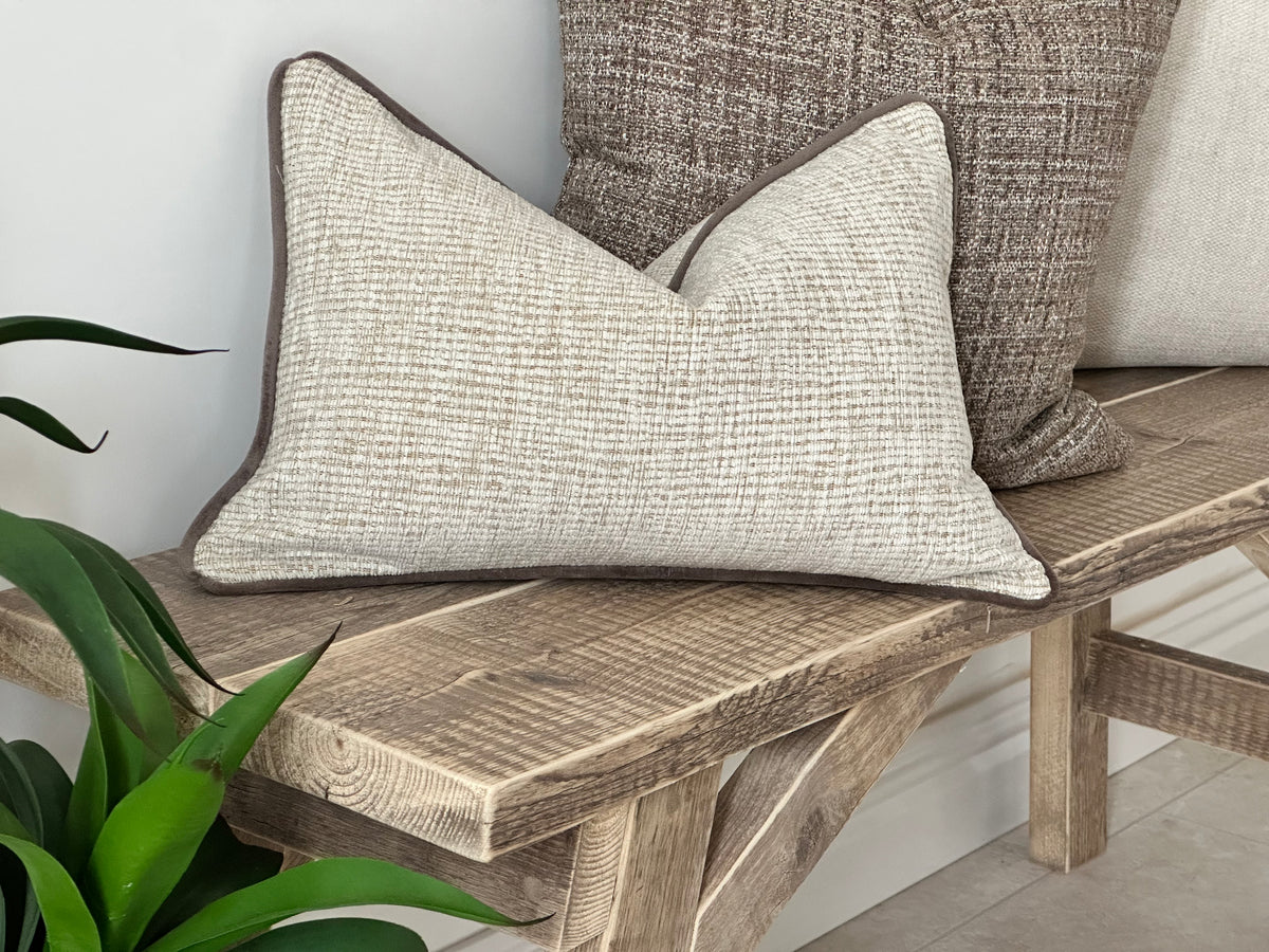 Rectangular Cushiin Neutral Rectangle Cushion Cover | Handmade to order in UK – The Cosy ...